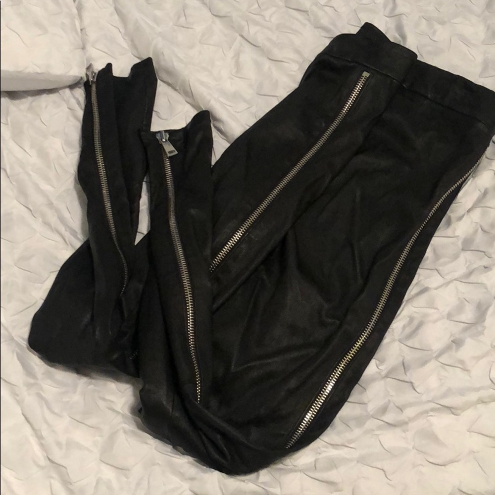 VINCE high wasted REAL leather leggings